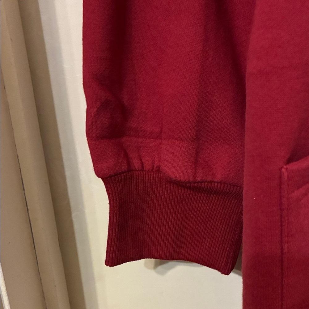 New Casual Red Longline Hoodie Full zip size Small - Picture 4 of 8